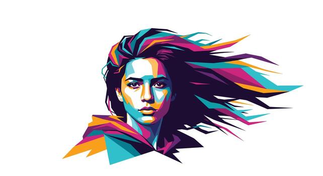 This image has an empty alt attribute; its file name is vibrant-pop-art-style-portrait-of-a-woman-with-long-flowing-hair-rendered-in-bold-multi-colored-geometric-shapes-vector.jpg
